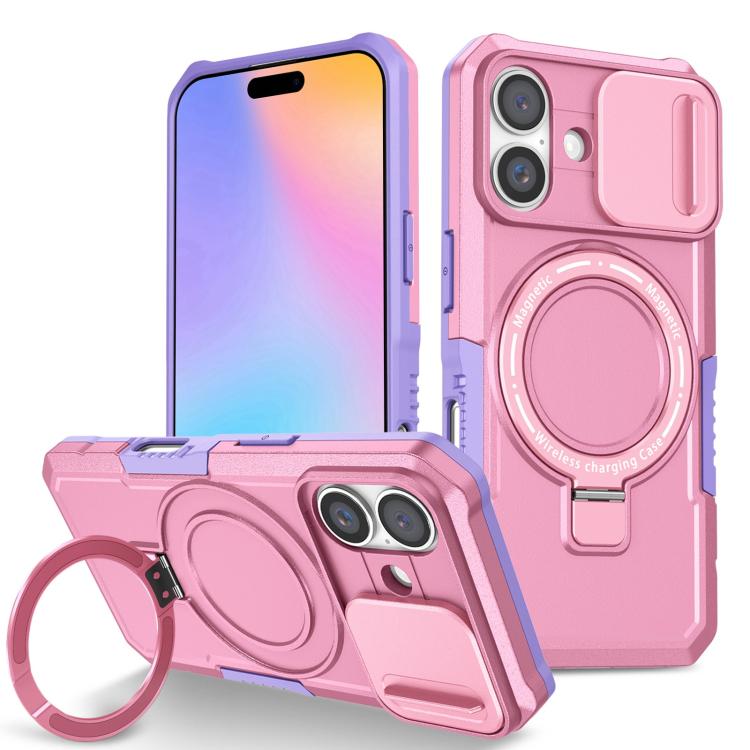 Sliding Camshield MagSafe Holder TPU Hybrid PC Phone Case, For iPhone 16 Plus, For iPhone 16