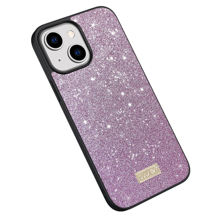 SULADA Glittery PC Hybrid TPU Handmade Leather Phone Case, For iPhone 15 Pro, For iPhone 15 Plus, For iPhone 15