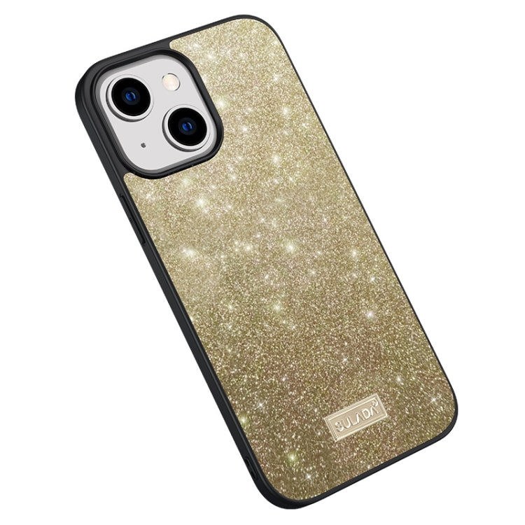 SULADA Glittery PC Hybrid TPU Handmade Leather Phone Case, For iPhone 15 Pro, For iPhone 15 Plus, For iPhone 15
