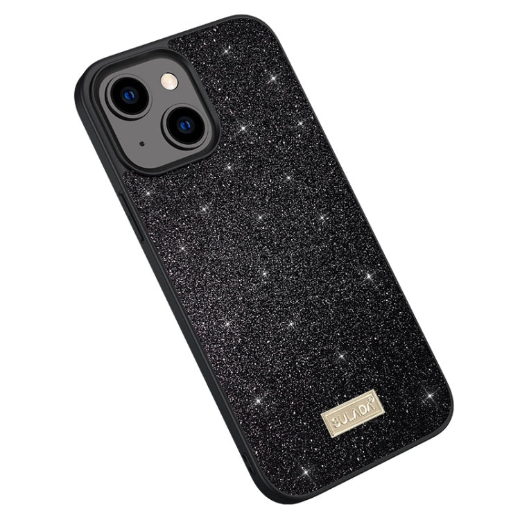 SULADA Glittery PC Hybrid TPU Handmade Leather Phone Case, For iPhone 15 Pro, For iPhone 15 Plus, For iPhone 15