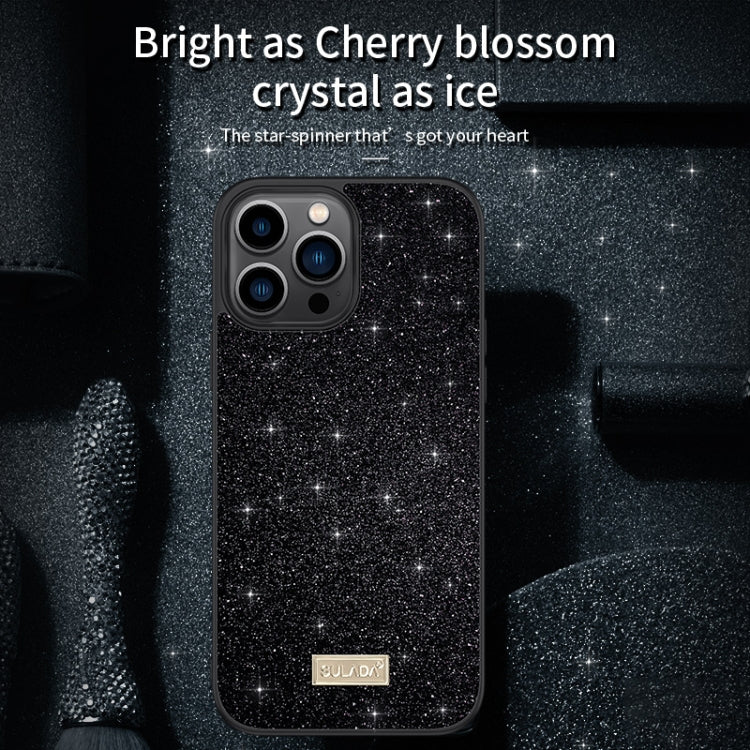 SULADA Glittery PC Hybrid TPU Handmade Leather Phone Case, For iPhone 15 Pro, For iPhone 15 Plus, For iPhone 15
