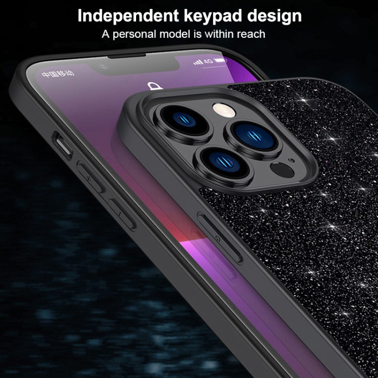 SULADA Glittery PC Hybrid TPU Handmade Leather Phone Case, For iPhone 15 Pro, For iPhone 15 Plus, For iPhone 15