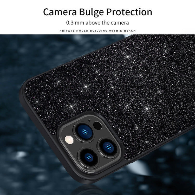 SULADA Glittery PC Hybrid TPU Handmade Leather Phone Case, For iPhone 15 Pro, For iPhone 15 Plus, For iPhone 15