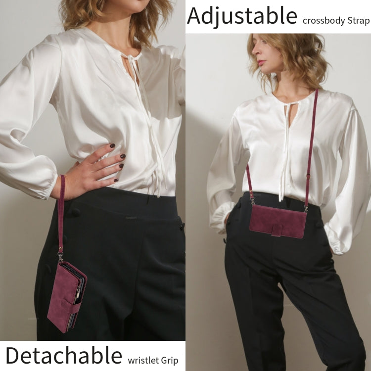 Crossbody Multi-card Slot Wallet Zipper Leather Phone Case