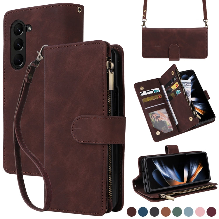Crossbody Multi-card Slot Wallet Zipper Leather Phone Case