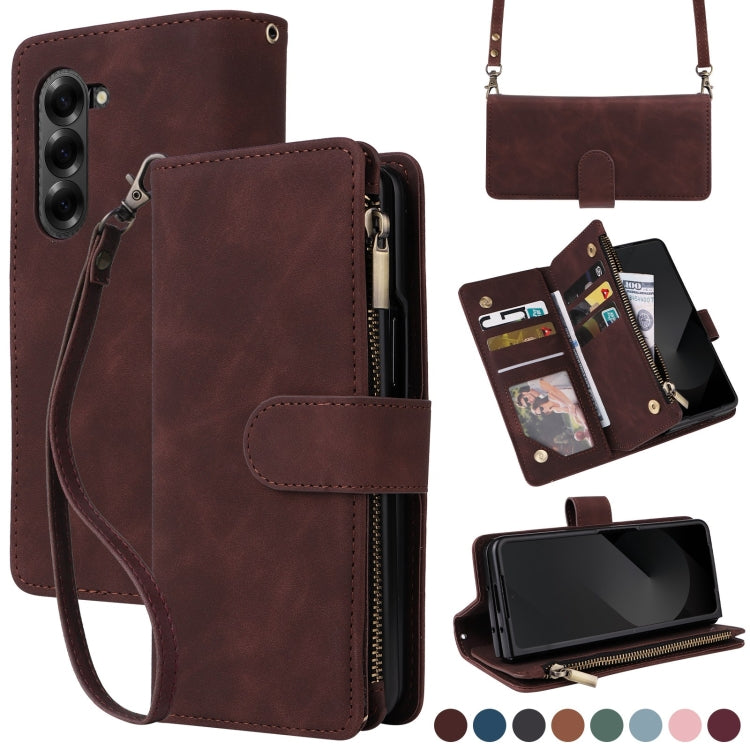Crossbody Multi-card Slot Wallet Zipper Leather Phone Case