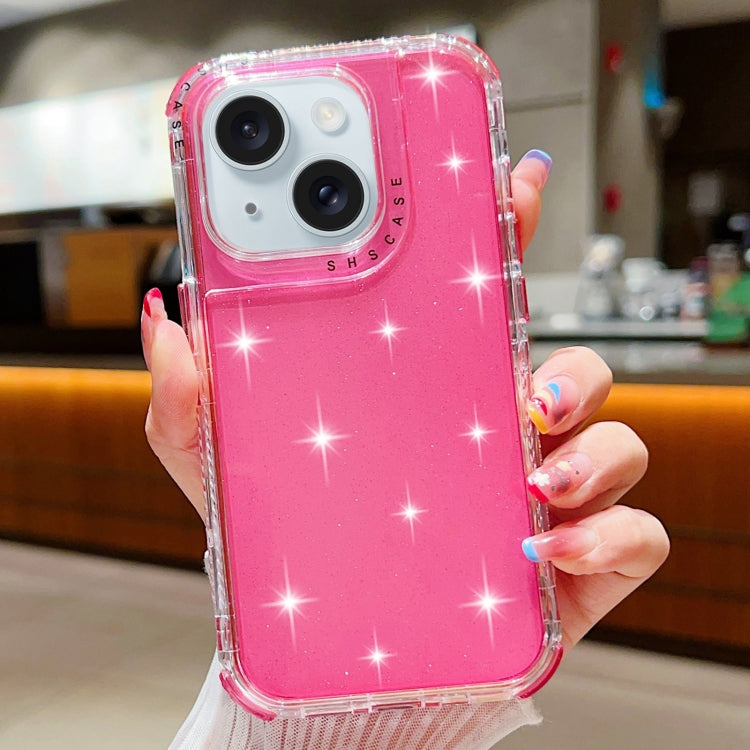 Glitter Powder 3-in-1 TPU + PC Phone Case, For iPhone 15 Plus, For iPhone 15