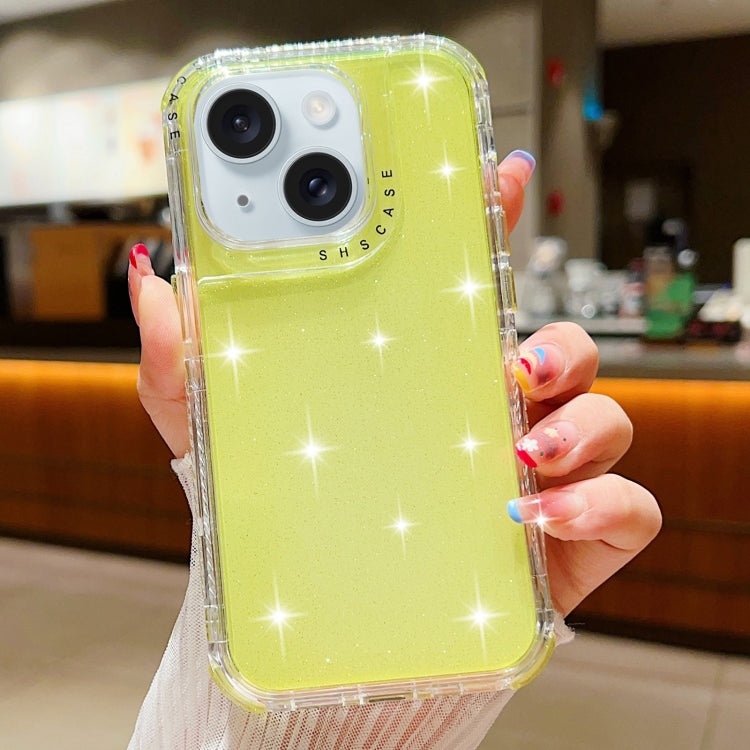Glitter Powder 3-in-1 TPU + PC Phone Case, For iPhone 15 Plus, For iPhone 15
