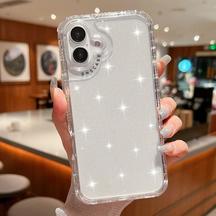 Glitter Powder 3-in-1 TPU + PC Phone Case, For iPhone 16 Pro Max, For iPhone 16 Pro, For iPhone 16 Plus, For iPhone 16, For iPhone 15 Pro Max, For iPhone 15 Pro