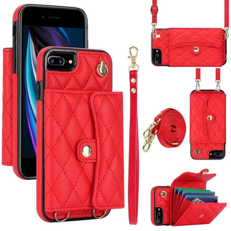 Crossbody Rhombic Horizontal Wallet Leather Phone Case