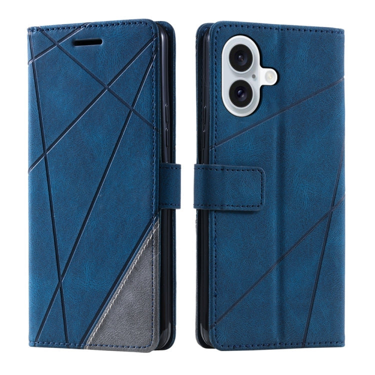 Skin Feel Splicing Leather Phone Case, For iPhone 16e, For iPhone 16 Pro Max, For iPhone 16 Pro, For iPhone 16 Plus