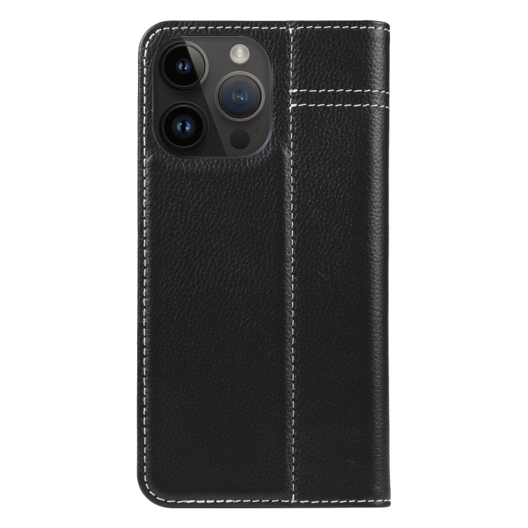 GEBEI Top-grain Horizontal Flip Leather Phone Case, For iPhone 15 Pro, For iPhone 15 Plus, For iPhone 15
