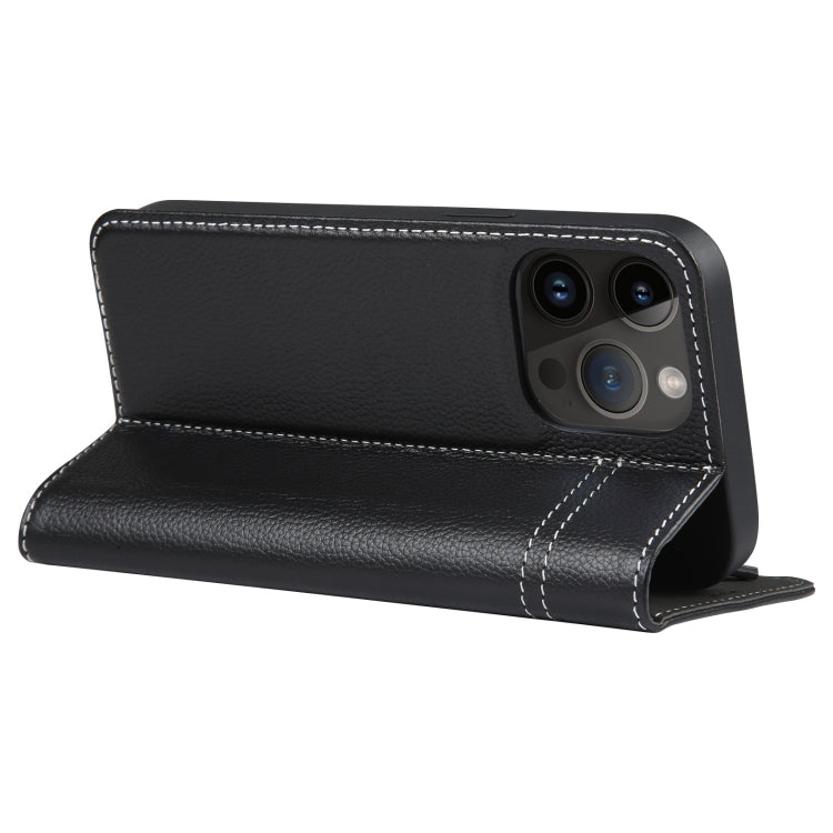 GEBEI Top-grain Horizontal Flip Leather Phone Case, For iPhone 15 Pro, For iPhone 15 Plus, For iPhone 15
