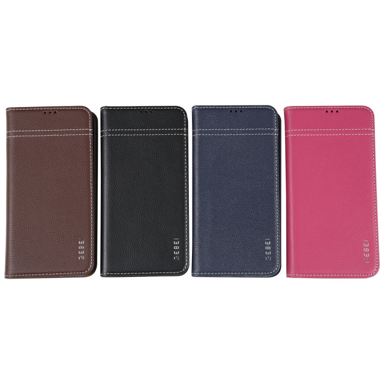 GEBEI Top-grain Horizontal Flip Leather Phone Case, For iPhone 15 Pro, For iPhone 15 Plus, For iPhone 15