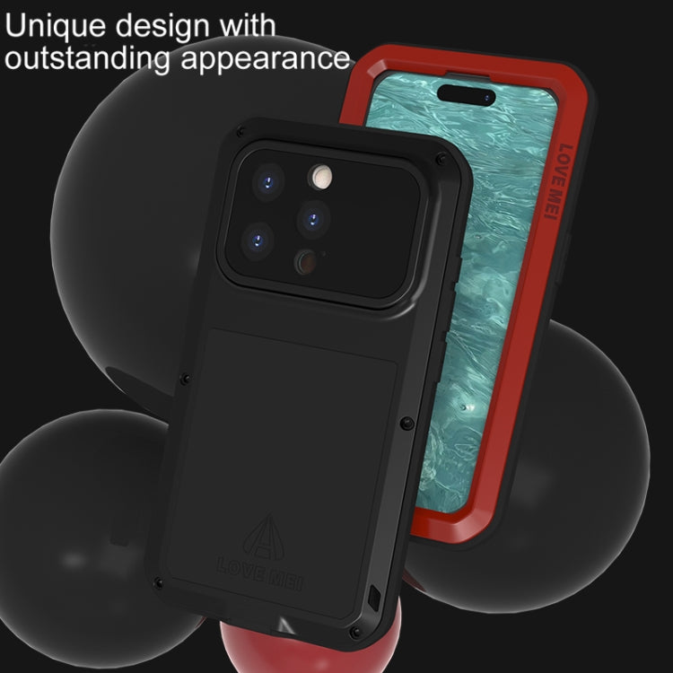 LOVE MEI Metal Shockproof Life Waterproof Dustproof Phone Case, For iPhone 15 Pro, For iPhone 15 Plus, For iPhone 15
