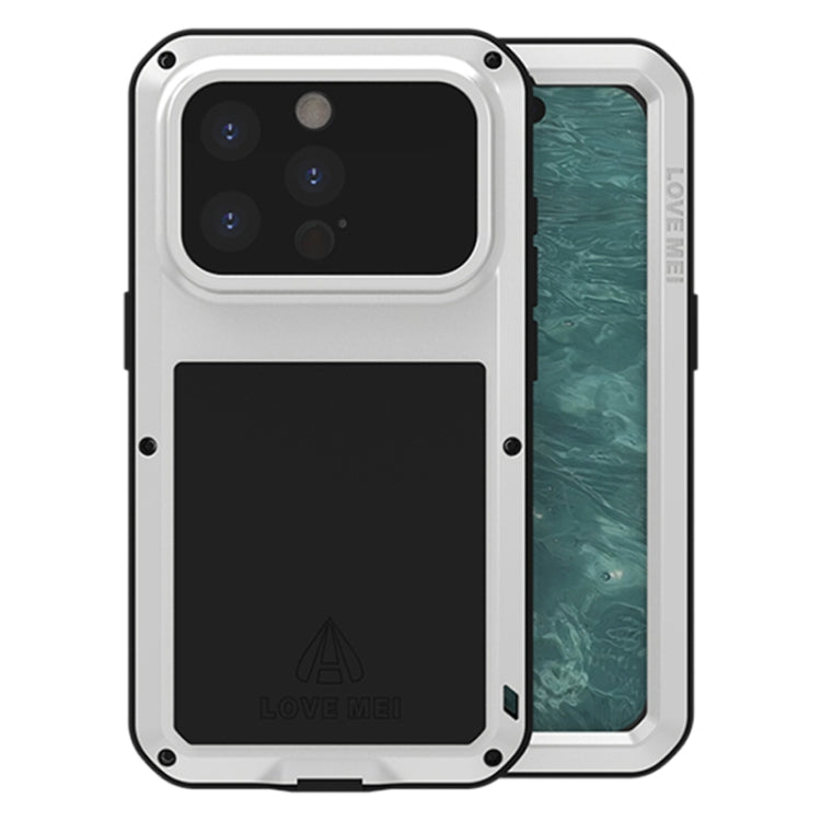 LOVE MEI Metal Shockproof Life Waterproof Dustproof Phone Case, For iPhone 15 Pro, For iPhone 15 Plus, For iPhone 15