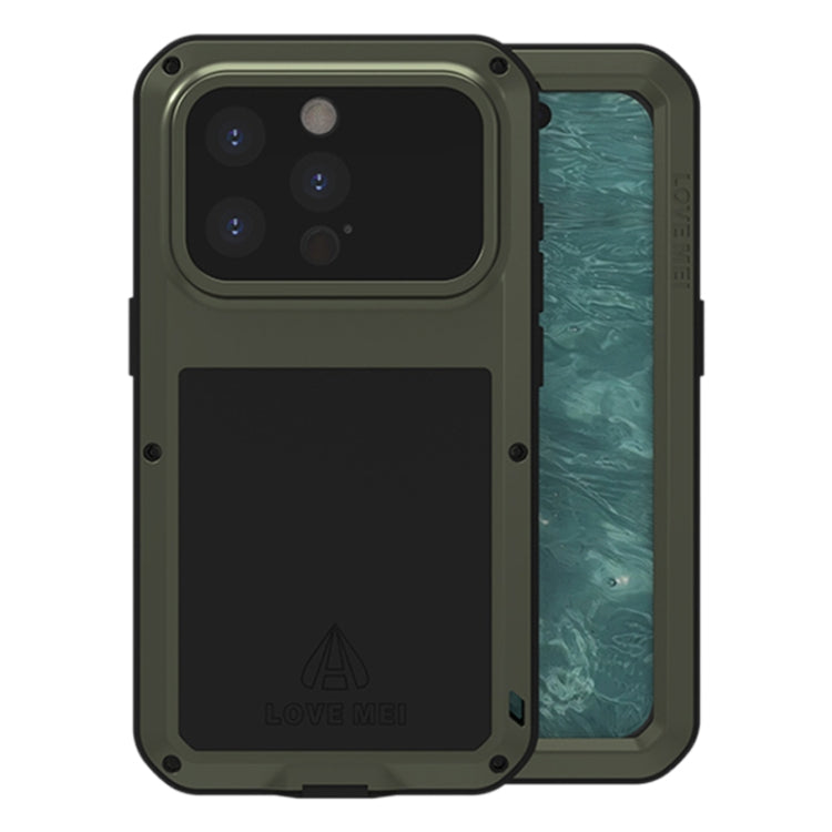 LOVE MEI Metal Shockproof Life Waterproof Dustproof Phone Case, For iPhone 15 Pro, For iPhone 15 Plus, For iPhone 15