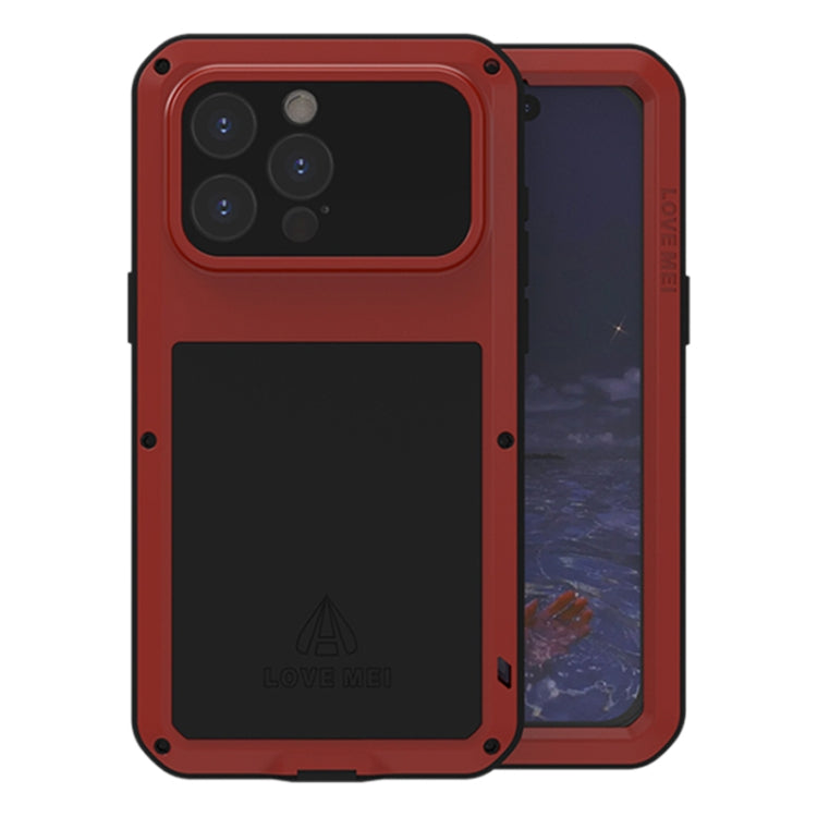 LOVE MEI Metal Shockproof Life Waterproof Dustproof Phone Case, For iPhone 16 Pro Max, For iPhone 16 Pro, For iPhone 16, For iPhone 15 Pro Max