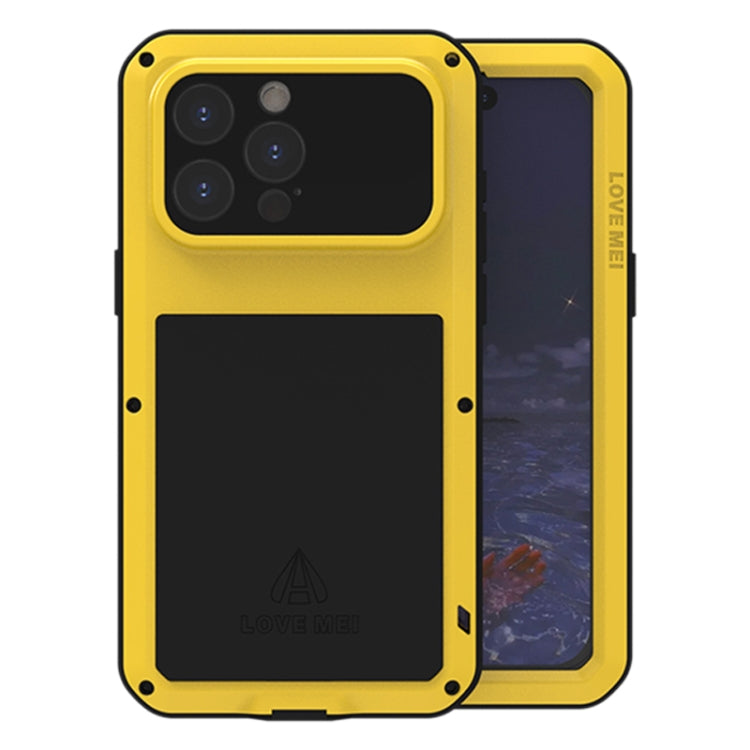 LOVE MEI Metal Shockproof Life Waterproof Dustproof Phone Case, For iPhone 16 Pro Max, For iPhone 16 Pro, For iPhone 16, For iPhone 15 Pro Max