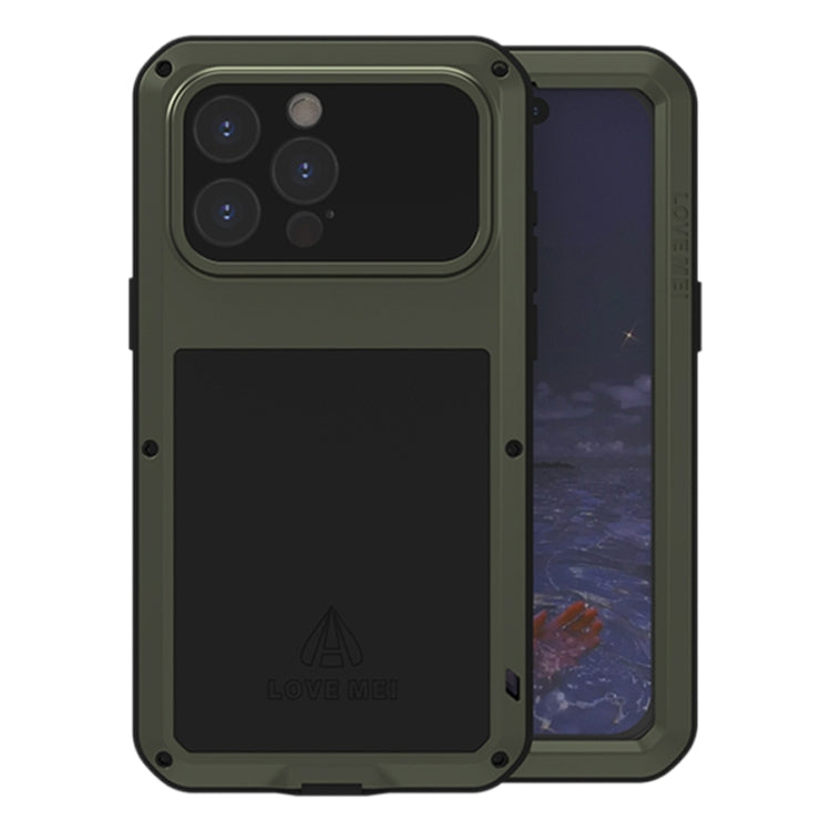 LOVE MEI Metal Shockproof Life Waterproof Dustproof Phone Case, For iPhone 16 Pro Max, For iPhone 16 Pro, For iPhone 16, For iPhone 15 Pro Max