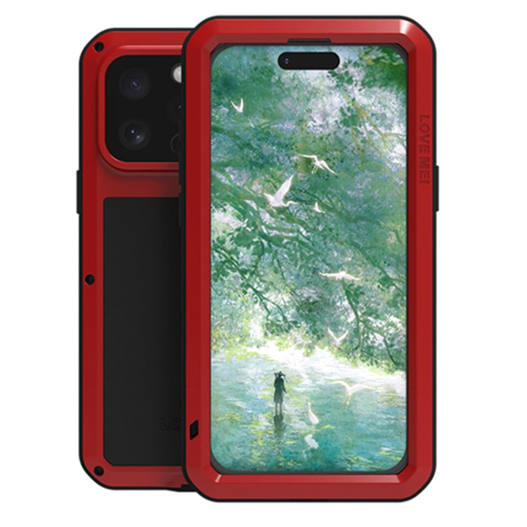 LOVE MEI Metal Shockproof Life Waterproof Dustproof Phone Case, For iPhone 16 Pro Max, For iPhone 16 Pro, For iPhone 16, For iPhone 15 Pro Max