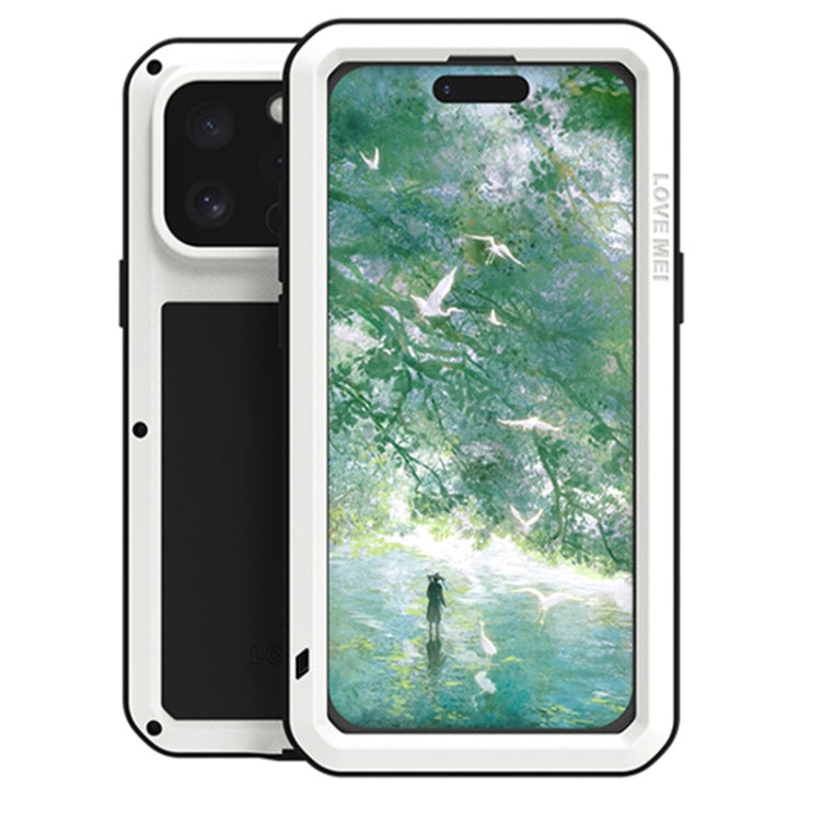 LOVE MEI Metal Shockproof Life Waterproof Dustproof Phone Case, For iPhone 16 Pro Max, For iPhone 16 Pro, For iPhone 16, For iPhone 15 Pro Max