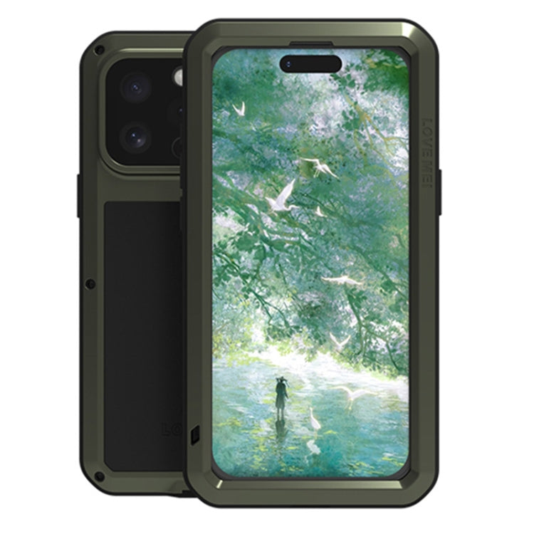 LOVE MEI Metal Shockproof Life Waterproof Dustproof Phone Case, For iPhone 16 Pro Max, For iPhone 16 Pro, For iPhone 16, For iPhone 15 Pro Max