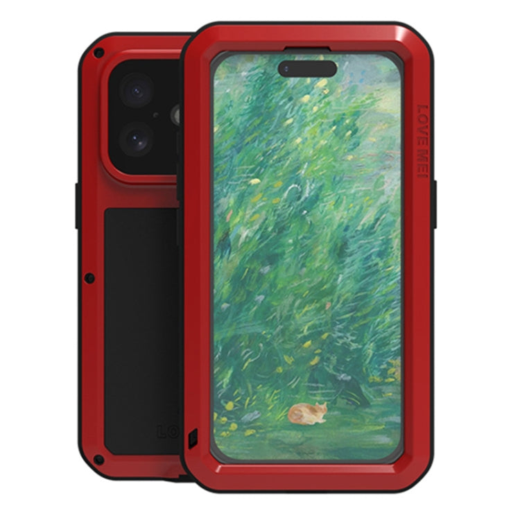 LOVE MEI Metal Shockproof Life Waterproof Dustproof Phone Case, For iPhone 16 Pro Max, For iPhone 16 Pro, For iPhone 16, For iPhone 15 Pro Max