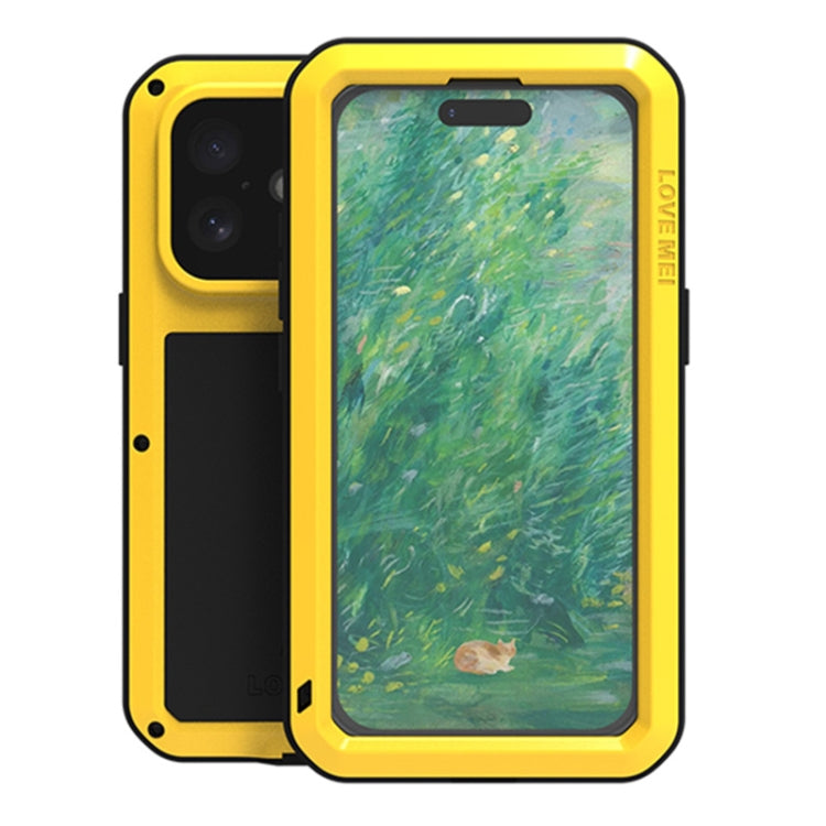 LOVE MEI Metal Shockproof Life Waterproof Dustproof Phone Case, For iPhone 16 Pro Max, For iPhone 16 Pro, For iPhone 16, For iPhone 15 Pro Max