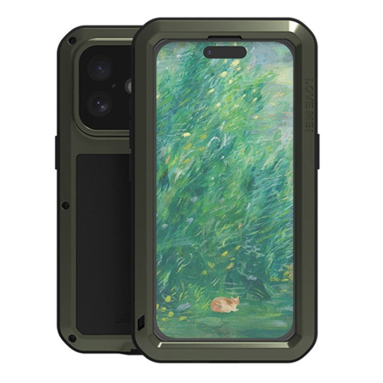 LOVE MEI Metal Shockproof Life Waterproof Dustproof Phone Case, For iPhone 16 Pro Max, For iPhone 16 Pro, For iPhone 16, For iPhone 15 Pro Max