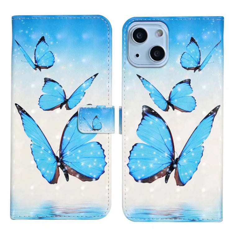 Oil Embossed 3D Drawing Leather Phone Case, For iPhone 13 Pro, For iPhone 13