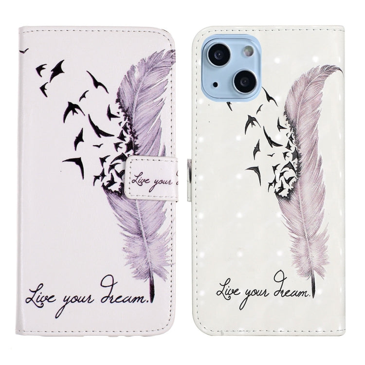 Oil Embossed 3D Drawing Leather Phone Case, For iPhone 13 Pro, For iPhone 13