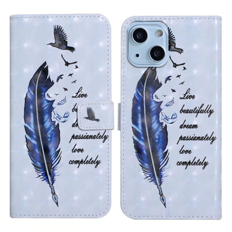 Oil Embossed 3D Drawing Leather Phone Case, For iPhone 13 Pro, For iPhone 13