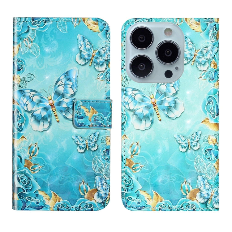 Oil Embossed 3D Drawing Leather Phone Case, For iPhone 13 Pro, For iPhone 13