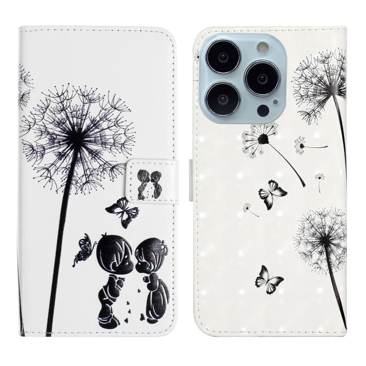 Oil Embossed 3D Drawing Leather Phone Case, For iPhone 13 Pro, For iPhone 13