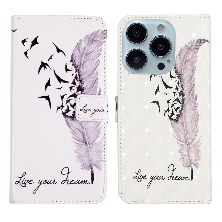 Oil Embossed 3D Drawing Leather Phone Case, For iPhone 13 Pro, For iPhone 13