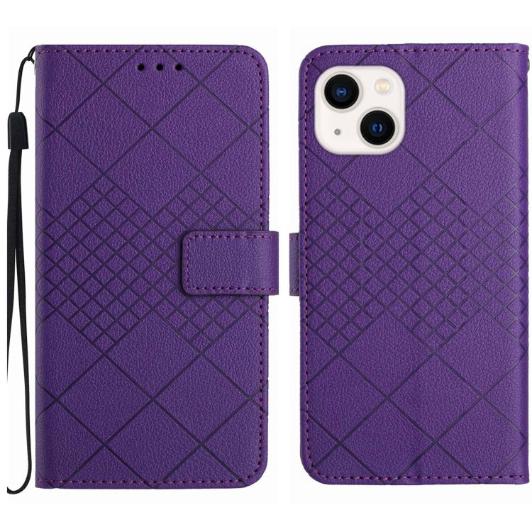 Rhombic Grid Texture Leather Phone Case, For iPhone 16, For iPhone 15 Pro Max, For iPhone 15 Pro, For iPhone 15 Plus