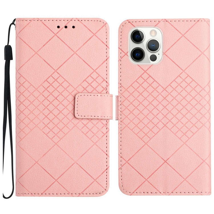 Rhombic Grid Texture Leather Phone Case, For iPhone 14 Pro Max, For iPhone 13 Pro Max, For iPhone 13 Pro, For iPhone 13
