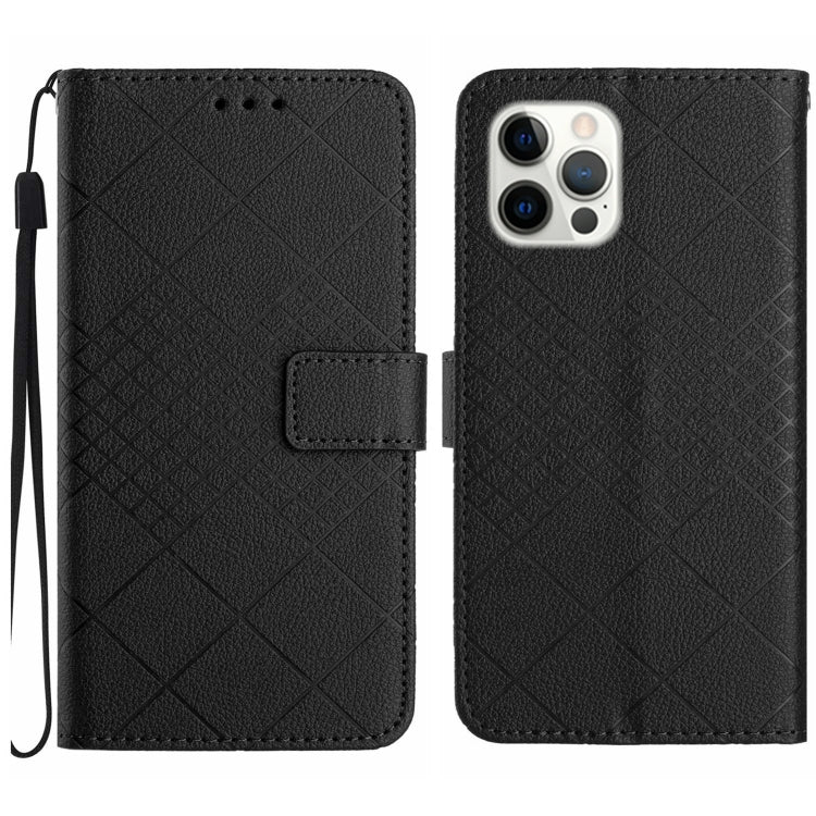 Rhombic Grid Texture Leather Phone Case, For iPhone 14 Pro Max, For iPhone 13 Pro Max, For iPhone 13 Pro, For iPhone 13