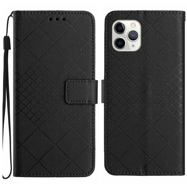 Rhombic Grid Texture Leather Phone Case, For iPhone 11 Pro