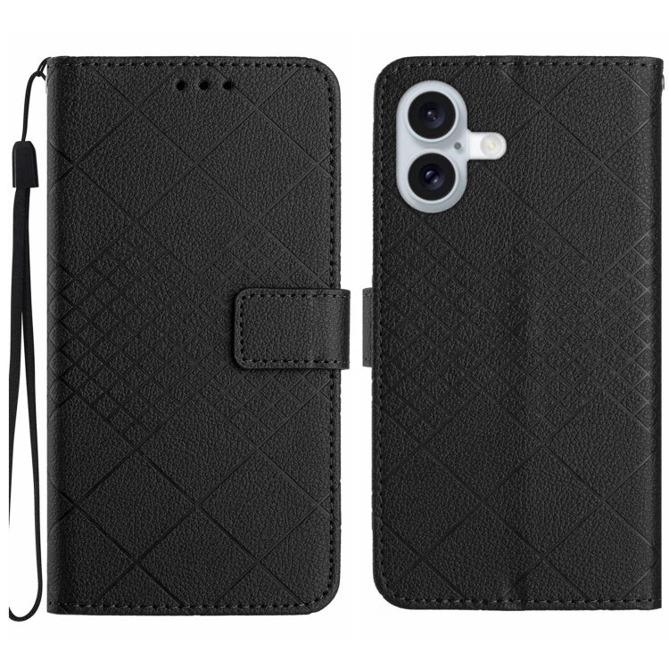 Rhombic Grid Texture Leather Phone Case, For iPhone SE 2024, For iPhone 16 Pro Max, For iPhone 16 Pro, For iPhone 16 Plus