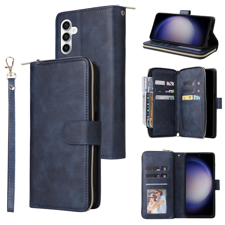 9-Card Slots Zipper Wallet Bag Leather Phone Case, For Samsung Galaxy A25, For Samsung Galaxy S23 FE 5G