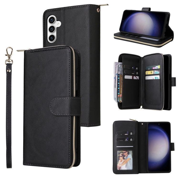 9-Card Slots Zipper Wallet Bag Leather Phone Case, For Samsung Galaxy A25, For Samsung Galaxy S23 FE 5G