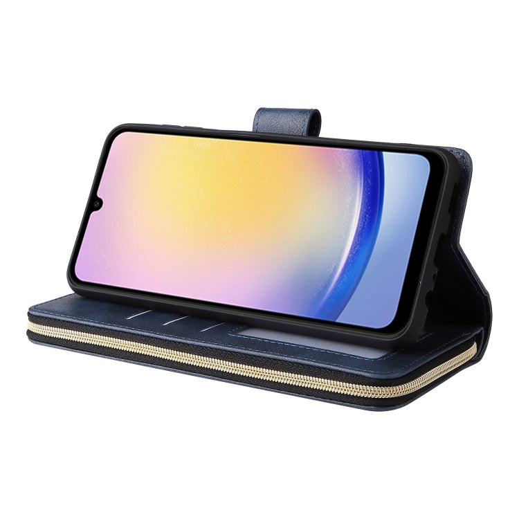 9-Card Slots Zipper Wallet Bag Leather Phone Case, For Samsung Galaxy A25, For Samsung Galaxy S23 FE 5G