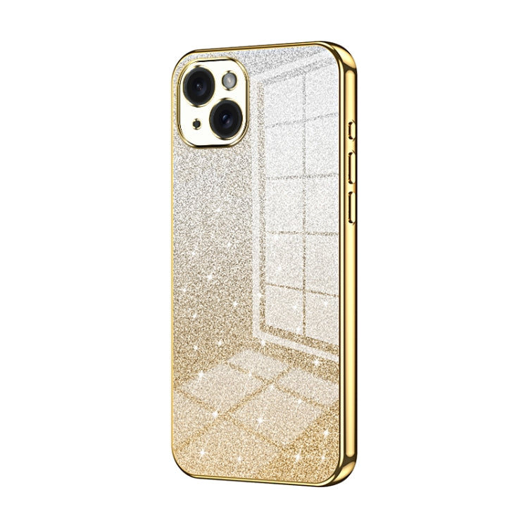 Gradient Glitter Powder Electroplated Phone Case, For iPhone 15 Plus, For iPhone 15, For iPhone 14 Plus