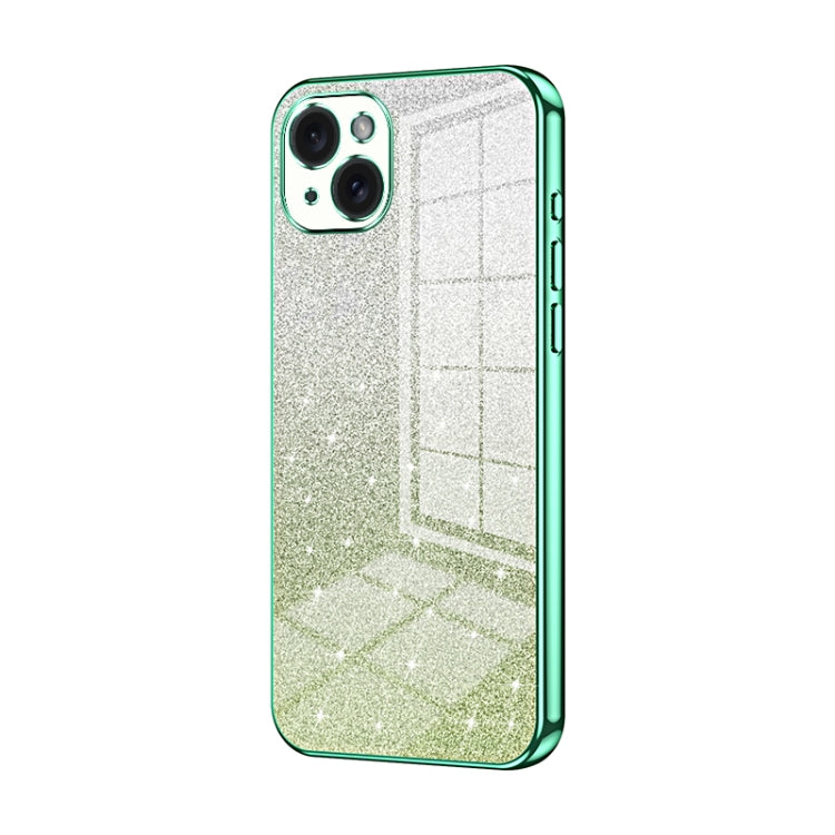 Gradient Glitter Powder Electroplated Phone Case, For iPhone 15 Plus, For iPhone 15, For iPhone 14 Plus