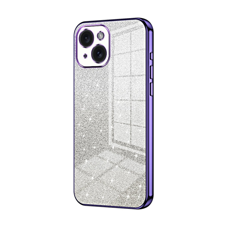 Gradient Glitter Powder Electroplated Phone Case, For iPhone 15 Plus, For iPhone 15, For iPhone 14 Plus