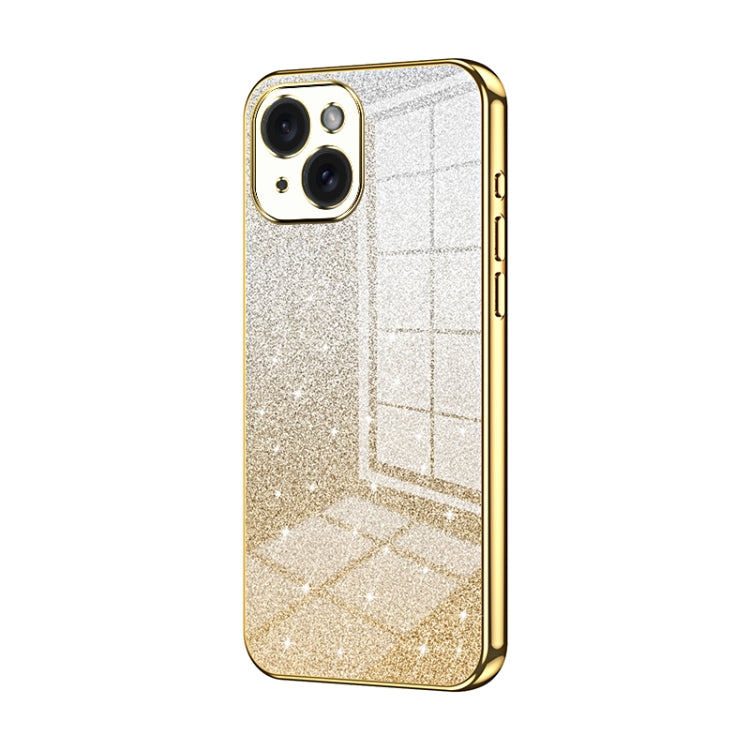 Gradient Glitter Powder Electroplated Phone Case, For iPhone 15 Plus, For iPhone 15, For iPhone 14 Plus