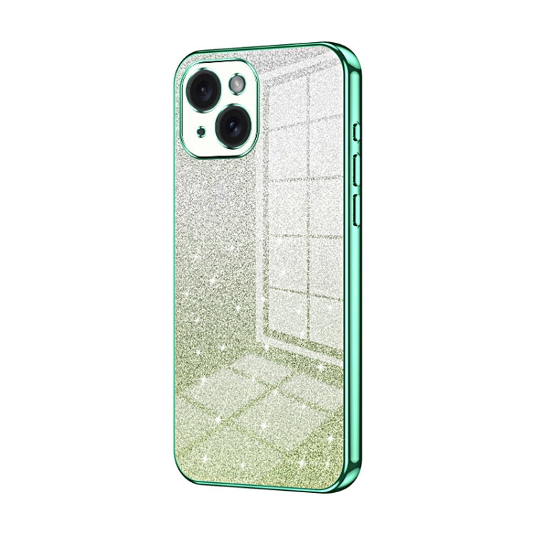 Gradient Glitter Powder Electroplated Phone Case, For iPhone 15 Plus, For iPhone 15, For iPhone 14 Plus
