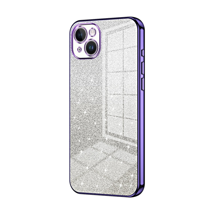 Gradient Glitter Powder Electroplated Phone Case, For iPhone 15 Plus, For iPhone 15, For iPhone 14 Plus